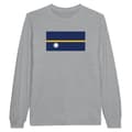 Miniatyrbild 1 av 3: T-shirt med långa ärmar - PIXELFORMA - Nauru flagga - 100% bomull - Långa ärmar - Grå