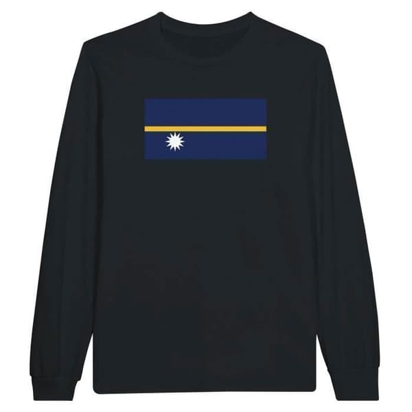 T-shirt med lång ärm - PIXELFORMA - Nauru flagga - 100% bomull - Långärmad - Unisex