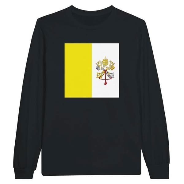 Långärmad t-shirt - PIXELFORMA - Vatikanens flagga - 100 % bomull - Långa ärmar - Optimal komfort