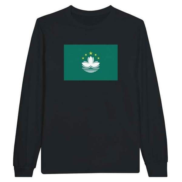 T-shirt med långa ärmar - PIXELFORMA - Macaos flagga - 100% bomull - Långa ärmar - Optimal komfort
