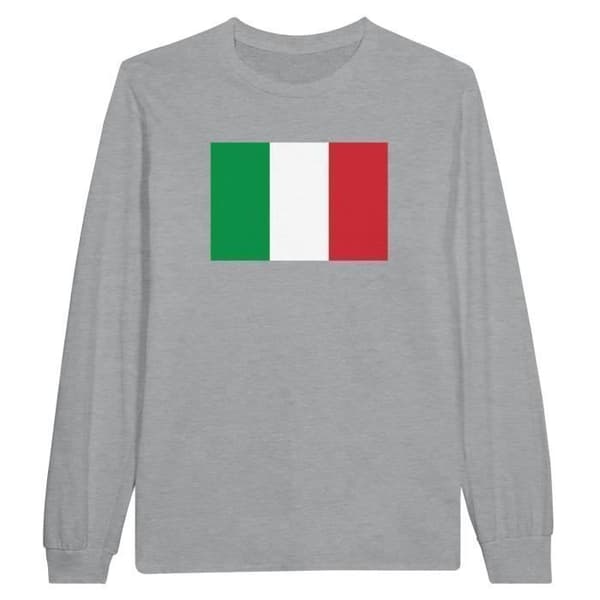 T-shirt med lång ärm - PIXELFORMA - Italiens flagga - 100% bomull - Lång ärm - Optimal komfort