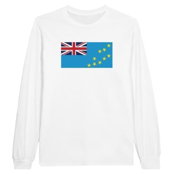 T-shirt med lång ärm - PIXELFORMA - Tuvalus flagga - 100% bomull - Lång ärm - Optimal komfort
