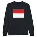 Miniatyrbild 1 av 3: T-shirt med långa ärmar - PIXELFORMA - Monaco-flaggan - Svart - Klassisk krage - 100% bomull