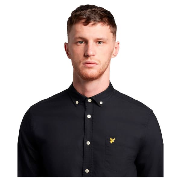 Lyle & Scott Regular Fit Light Weight Oxford Pitkähihainen Kauluspaita Musta L Mies
