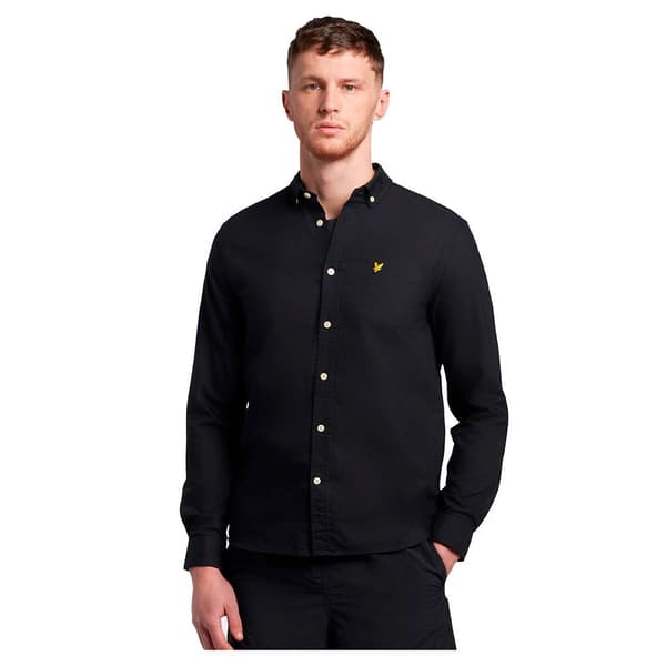 Lyle & Scott Regular Fit Light Weight Oxford Pitkähihainen Kauluspaita Musta L Mies