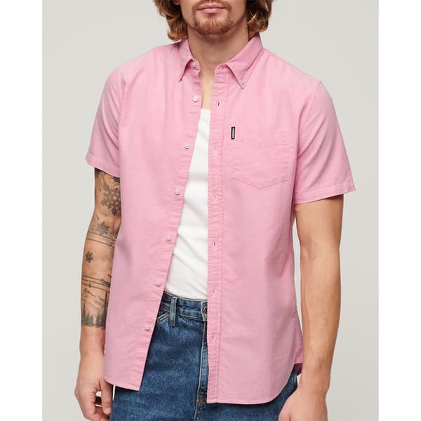 Superdry Vintage Oxford Kortärmad Skjorta Rosa XL Man