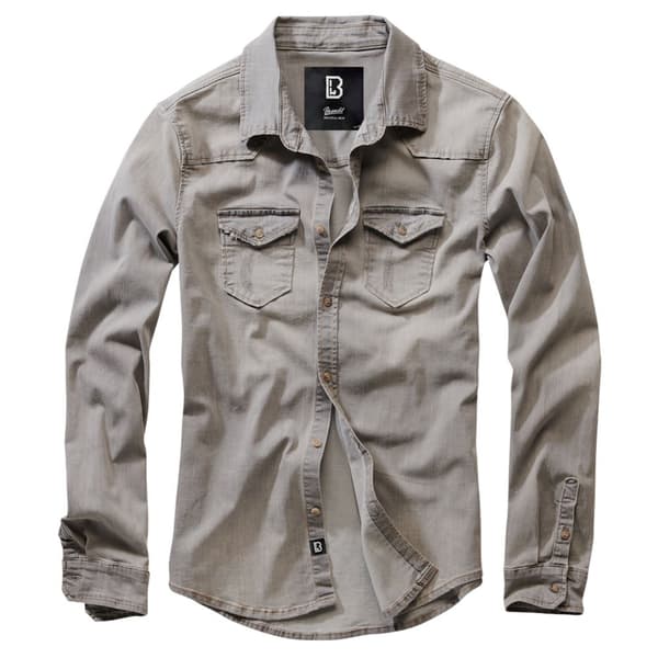 Brandit Riley Denim Pitkähihainen Paita Harmaa 2XL Mies