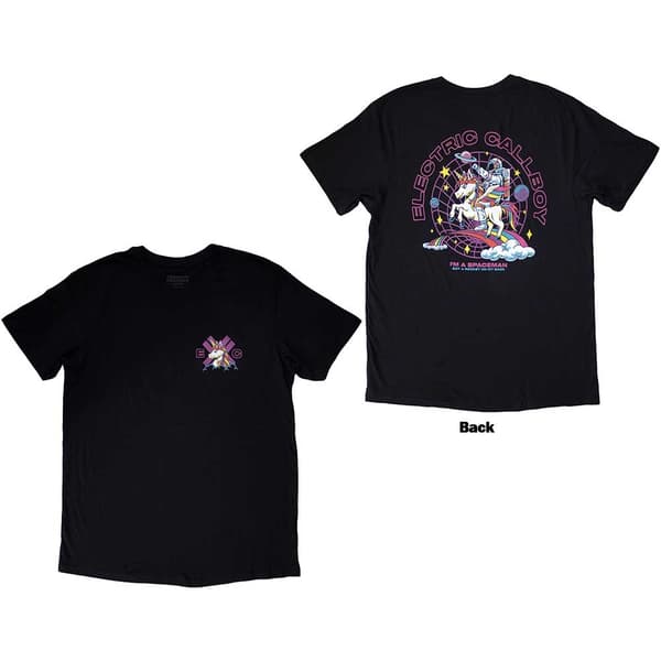 Electric Callboy Unisex T-Shirt: Spaceman Unicorn (Back Print) (Large)