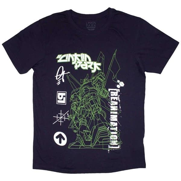 Linkin Park Unisex T-Shirt: Reanimation Robot Sketch (Large)