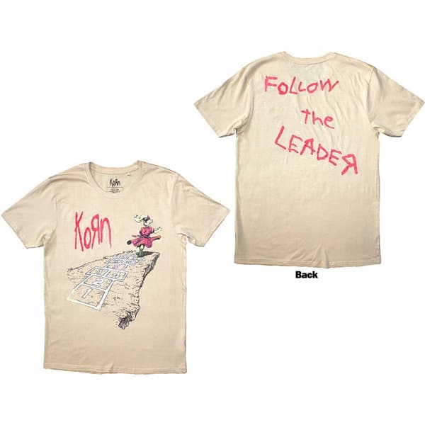 Korn Unisex T-Shirt: Follow The Leader Hopscotch (Back Print) (X-Large)