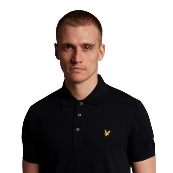 Lyle & Scott Plain Kortärmad Polotröja Svart M Man