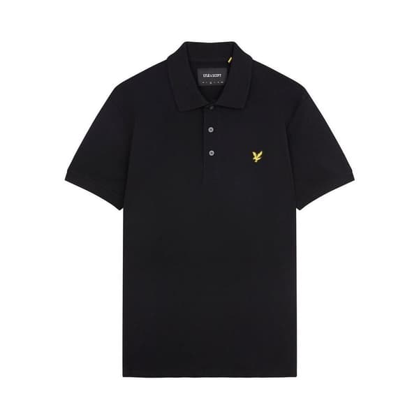 Lyle & Scott Plain Kortärmad Polotröja Svart M Man