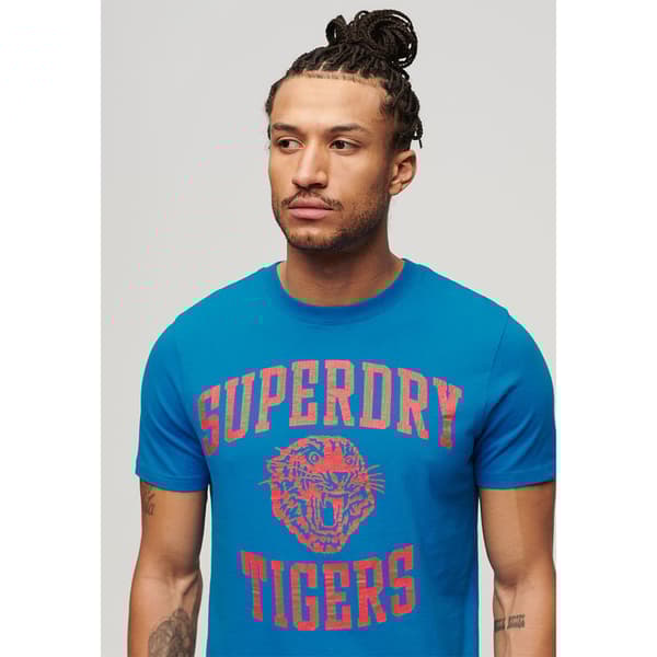 Superdry Track & Field Ath Graphic T-shirt Med Korta ärmar Blå XL Man