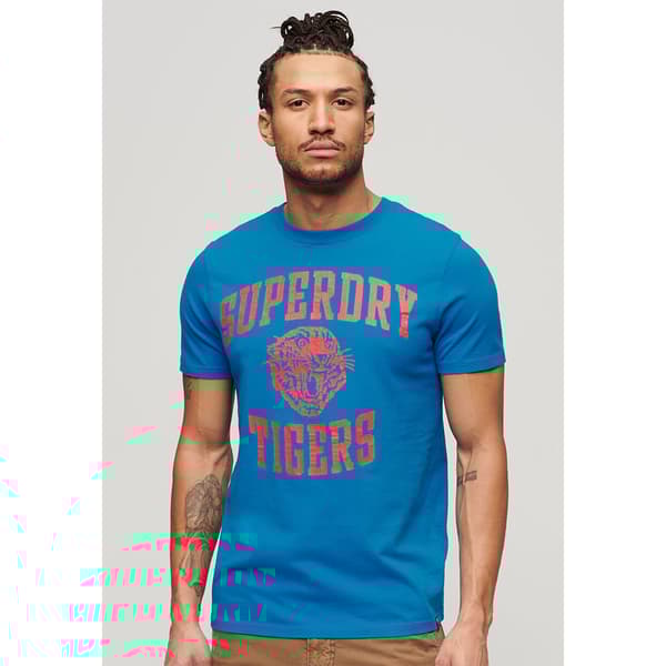 Superdry Track & Field Ath Graphic T-shirt Med Korta ärmar Blå XL Man