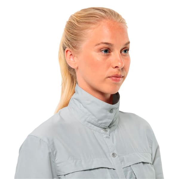 Jack Wolfskin Barrier Skjorta Med Långa ärmar Grå M Kvinna