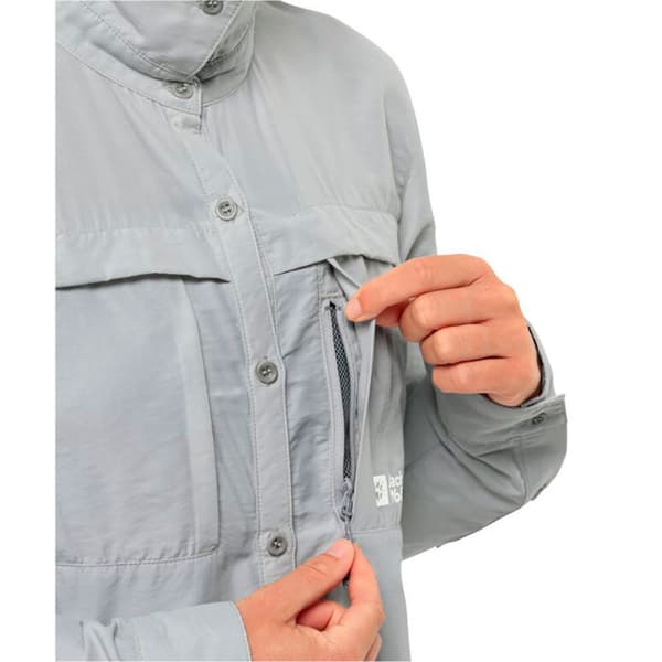 Jack Wolfskin Barrier Skjorta Med Långa ärmar Grå M Kvinna