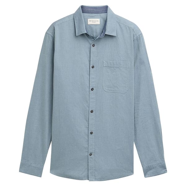 Tom Tailor Structured Skjorte Med Lange ærmer Blå XL Mand