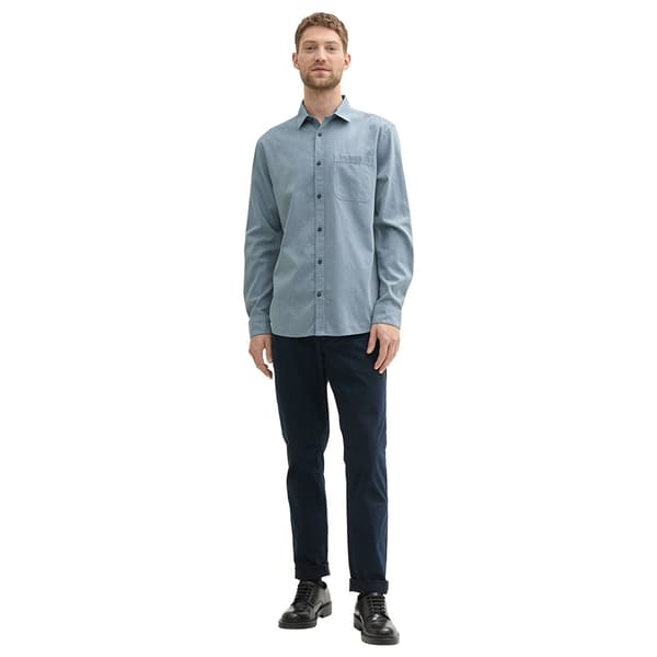 Tom Tailor Structured Skjorte Med Lange ærmer Blå XL Mand