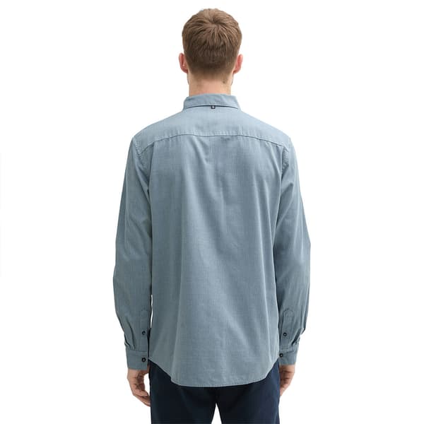 Tom Tailor Structured Skjorte Med Lange ærmer Blå XL Mand