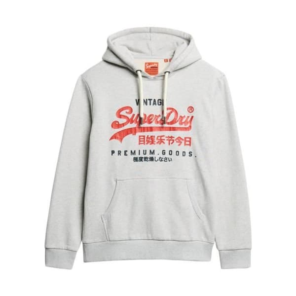 Superdry Duo Vintage Logo Hoodie - Glacier Grey Marl - Herr - Långärmad