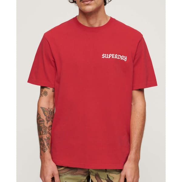 Superdry Tattoo Graphic Loose T-shirt Med Korta ärmar Röd M Man