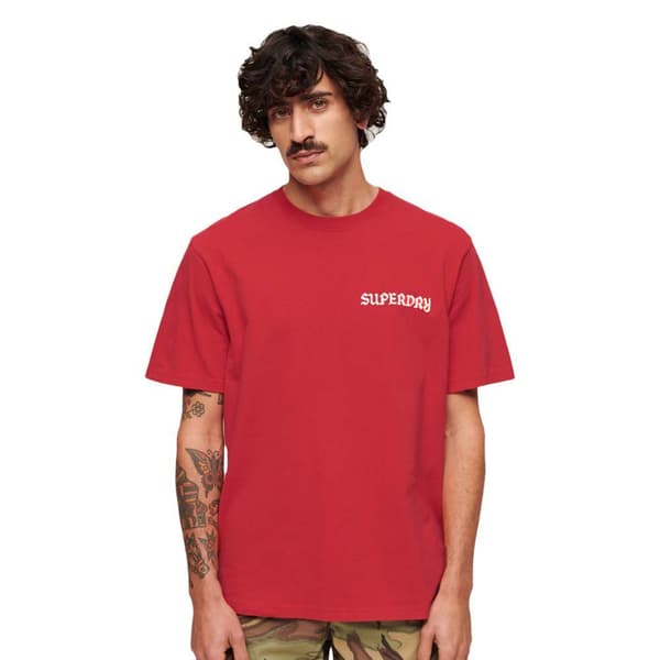 Superdry Tattoo Graphic Loose T-shirt Med Korta ärmar Röd M Man
