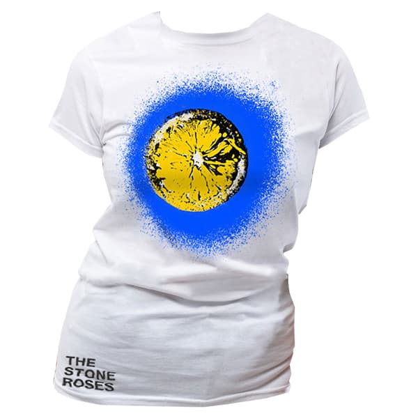 The Stone Roses T Shirt Blue Lemon Oasis Manchester Womens Skinny