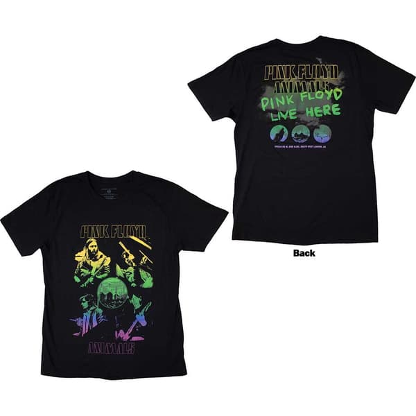 Pink Floyd Unisex T-Shirt: Animals Rainbow Photo (Back Print) (Medium)
