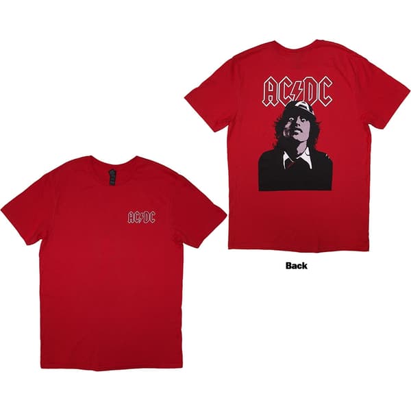 AC/DC Unisex T-Shirt: Mini Logo / Lock Up Your Daughters (Back Print) (Large)