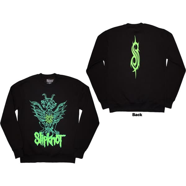 Slipknot Unisex Sweatshirt: Green Demon (Back Print & Oversized) (XX-Large)