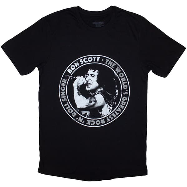 Bon Scott Unisex T-Shirt: World's Greatest RnR Singer (Small)