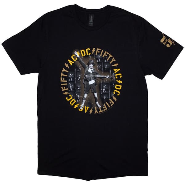 AC/DC Unisex T-Shirt: Fifty Angus Repeat (Small)