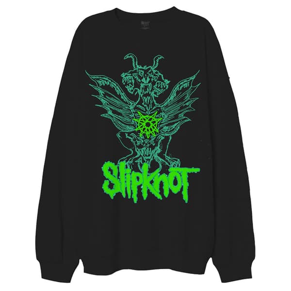 Slipknot Green Demon Oversized Sweatshirt Black L