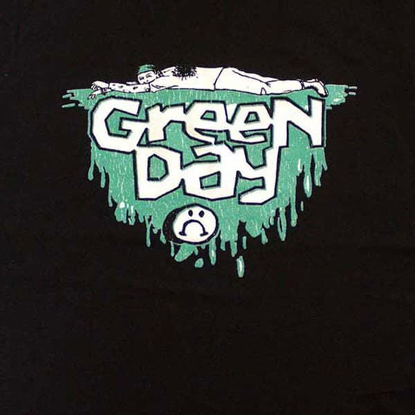 Green Day Sad Face Band Logo T Shirt