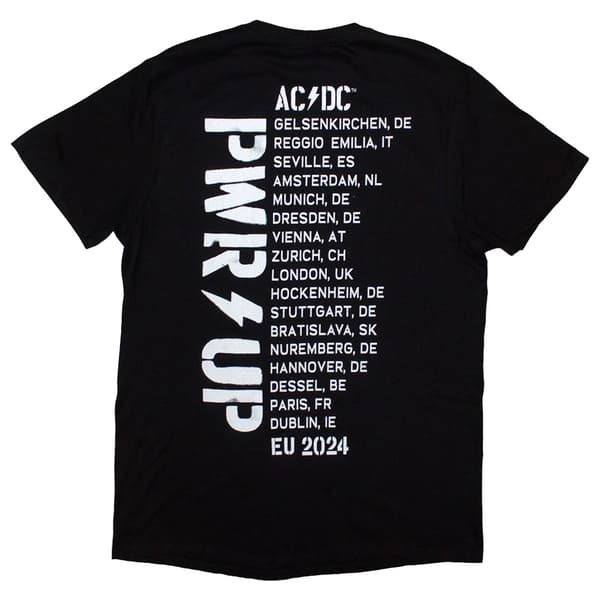 AC/DC PWRD UP B&W Photo EU Tour 24 T Shirt
