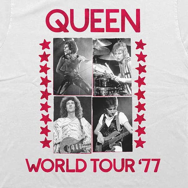 Queen World Tour 77 logo T Shirt