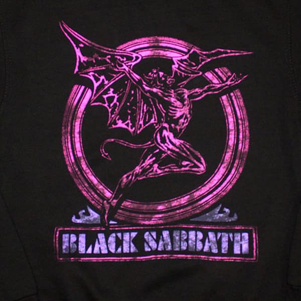 Black Sabbath Neon Pink Henry Oversized Sweatshirt
