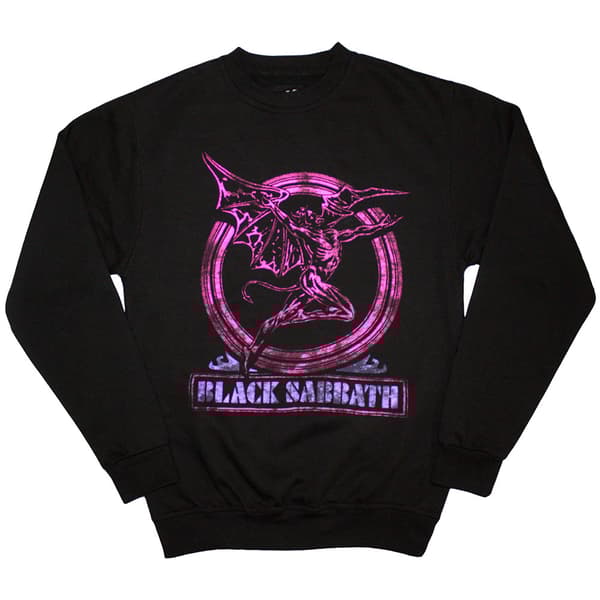 Black Sabbath Neon Pink Henry Oversized Sweatshirt