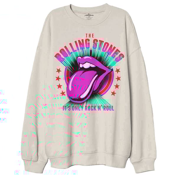 The Rolling Stones Its Only Rock N Roll Oversized Sweatshirt Sand XXL