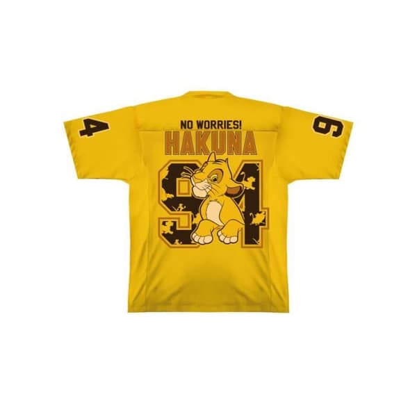 Disney Sport T-shirt för kvinnor - inga bekymmer! Hakuna - Gul - Korta ärmar - Oversize