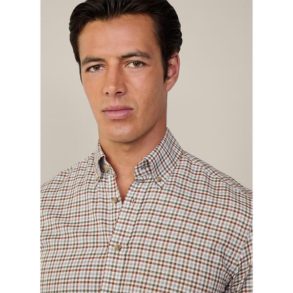 Hackett 3 Col Brushed Gingham Skjorte Med Lange ærmer Grå M Mand