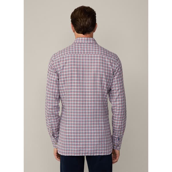 Hackett 3 Col Brushed Gingham Skjorte Med Lange ærmer Lilla M Mand