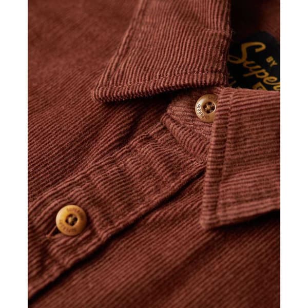 Superdry Trailsman Cord Skjorte Med Lange ærmer Brun XL Mand