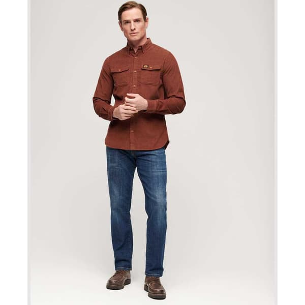 Superdry Trailsman Cord Skjorte Med Lange ærmer Brun XL Mand