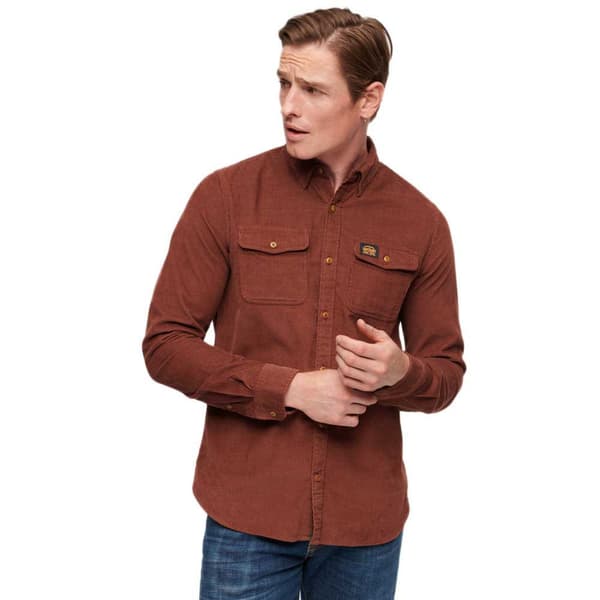 Superdry Trailsman Cord Skjorta Med Långa ärmar Brun XL Man