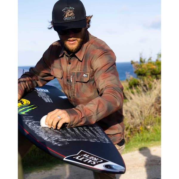 Salty Crew Fathom Tech Flannel Skjorte Med Lange ærmer  L Mand