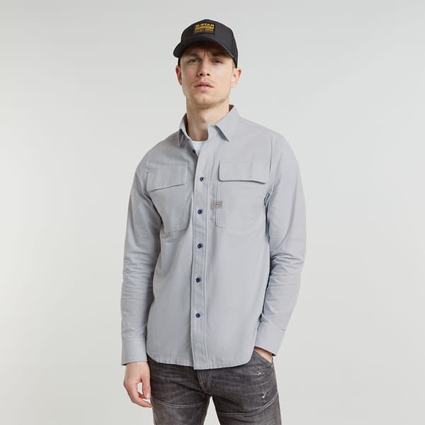 G-star Cpo Regular Fit Skjorte Med Lange ærmer Blå S Mand
