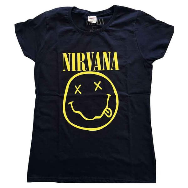 Nirvana Yellow Grunge Face Skinny Fit T Shirt