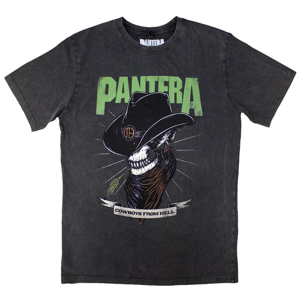 Pantera Skeleton Cowboy Stone Wash T Shirt