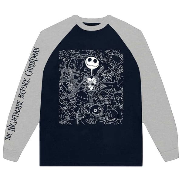 The Nightmare Before Christmas Jack Crowd Raglan Long Sleeve T Shirt